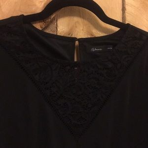 Black Dress with Lace Inserts